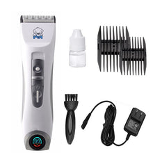 Load image into Gallery viewer, LCD Display Professional CP9600 Pet Electric Shaver Dog Trimmer Grooming Haircut Machine Silver Rechargeable Dog Clipper
